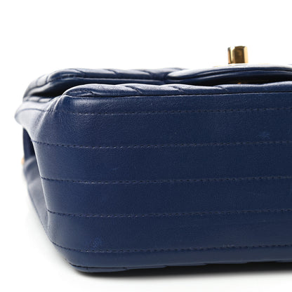 Chanel Lambskin Chevron Quilted Mini Square Flap Blue 6 of 10