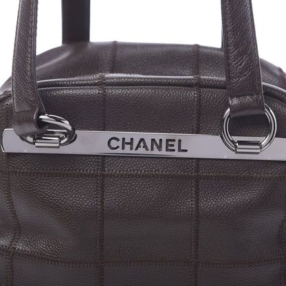Chanel Caviar Square Stitched Bowler Dark Brown 8 of 10