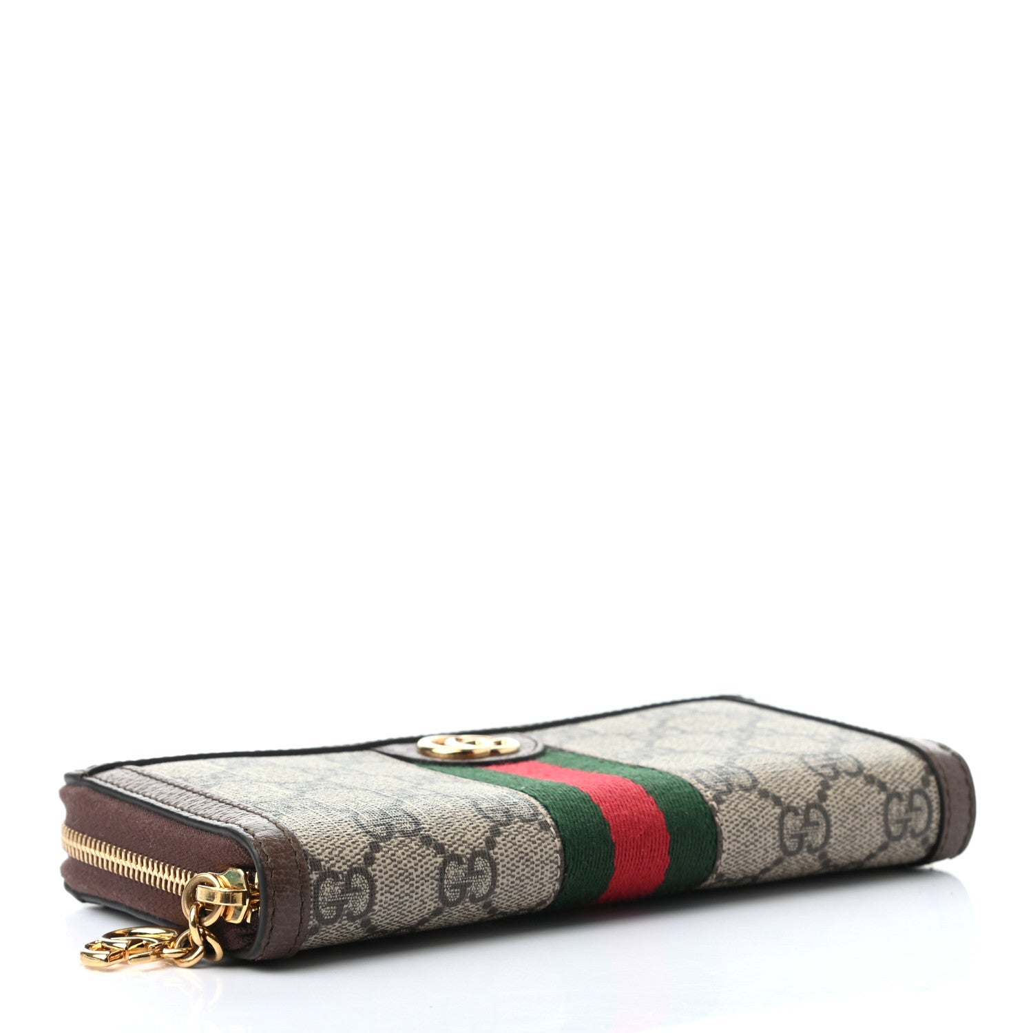 Gucci GG Supreme Monogram Web Ophidia Zip Around Wallet Brown 4 of 7