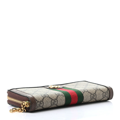 Gucci GG Supreme Monogram Web Ophidia Zip Around Wallet Brown 4 of 7