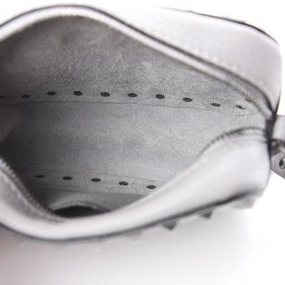 Valentino Garavani Grained Calfskin Small Rockstud Flap Pocket Camera Crossbody Bag Pastel Grey 4 of 8