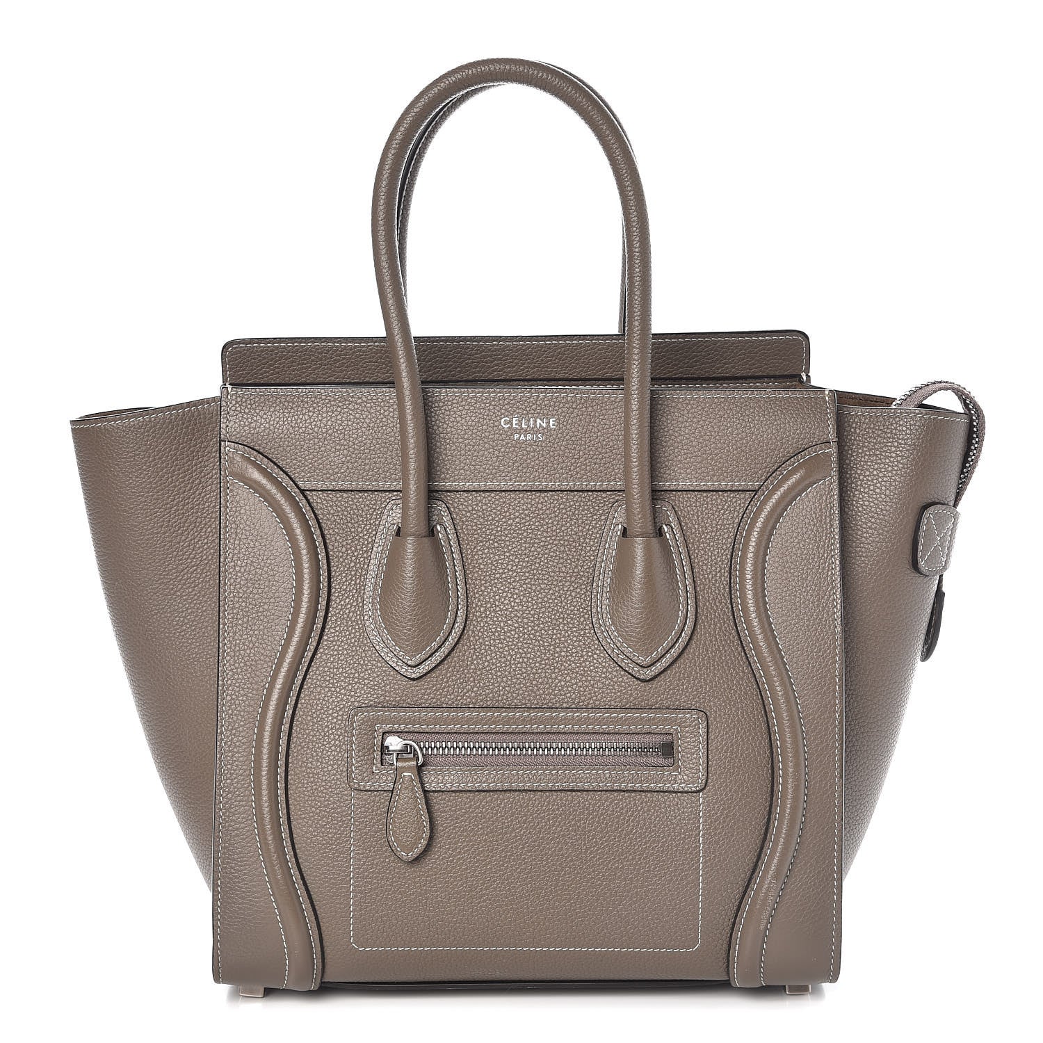 Celine Drummed Calfskin Micro Luggage Souris 1 of 8