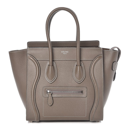 Celine Drummed Calfskin Micro Luggage Souris 1 of 8