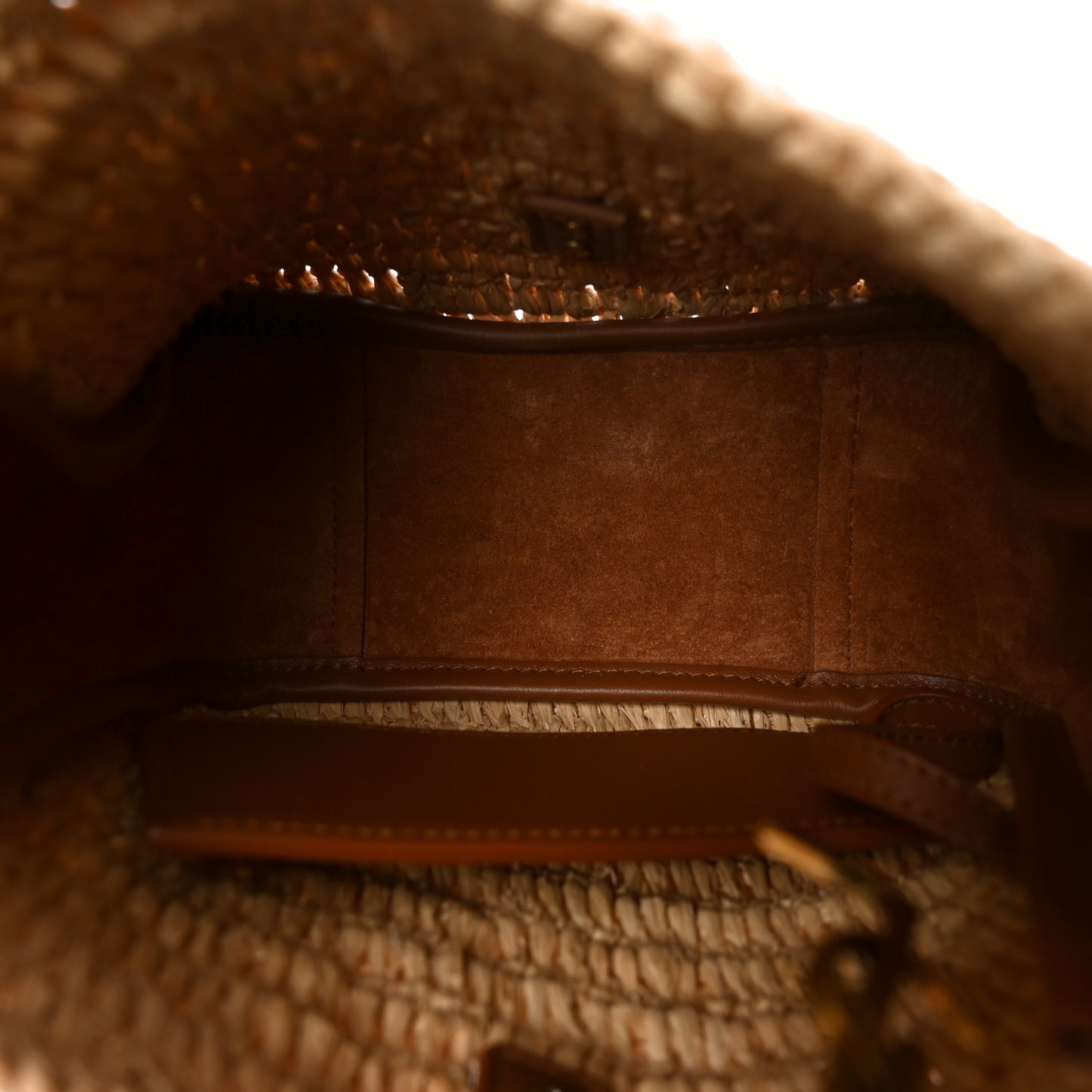 Raffia Calfskin Le 5 A 7 Baby Hobo Natural Brick