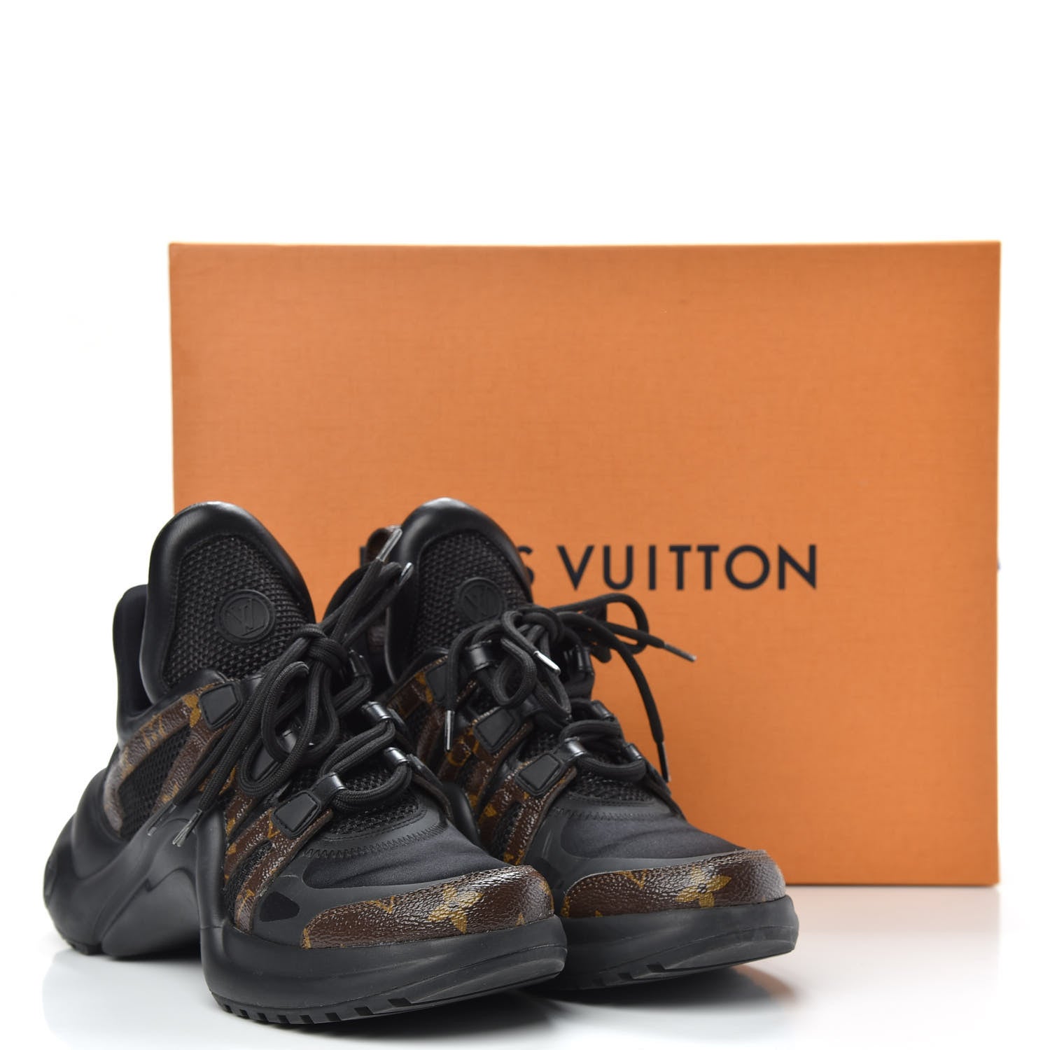 Louis Vuitton Calfskin Patent Monogram LV Archlight Sneakers 37 Black 9 of 9