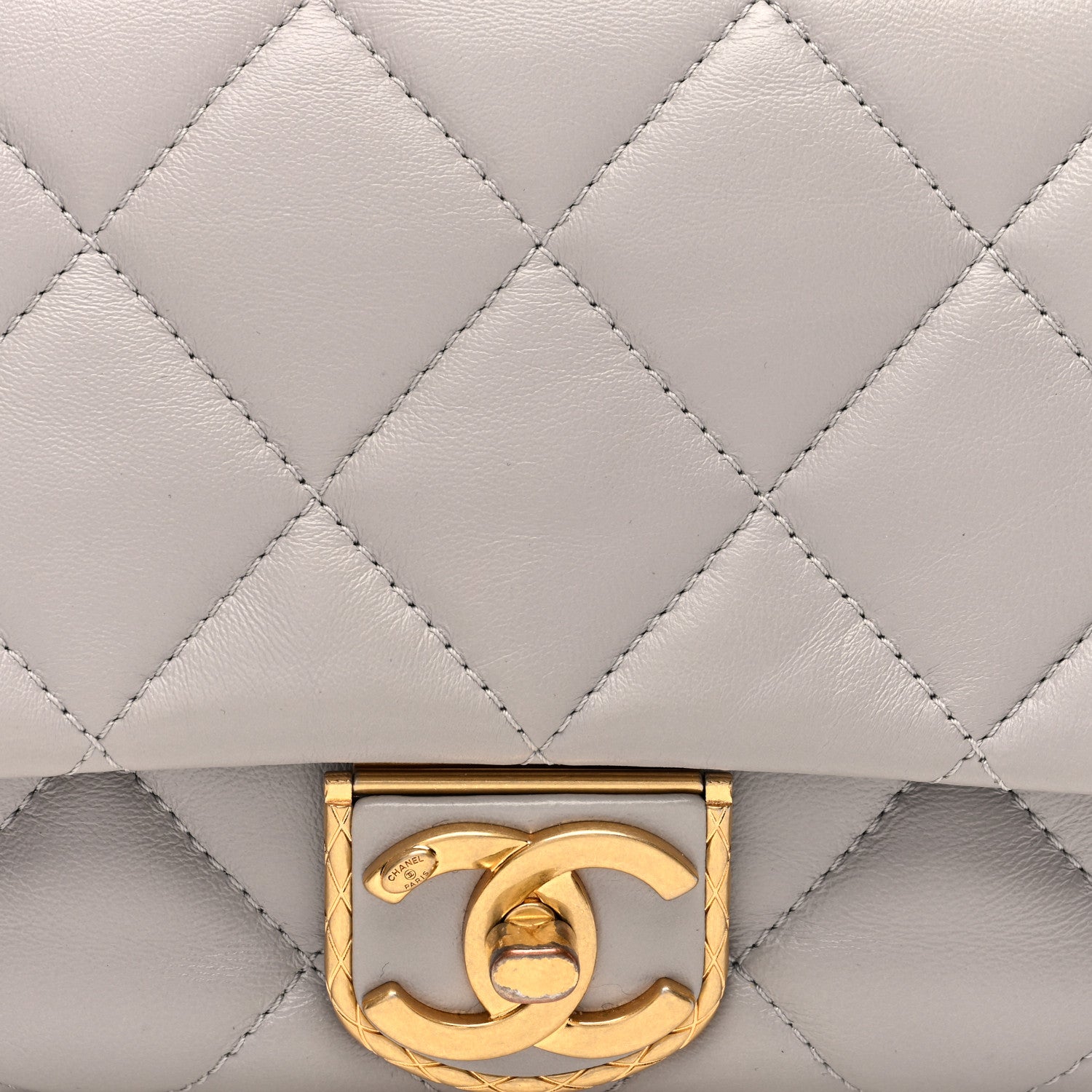 Chanel Lambskin Quilted Mini Flap Grey 8 of 10