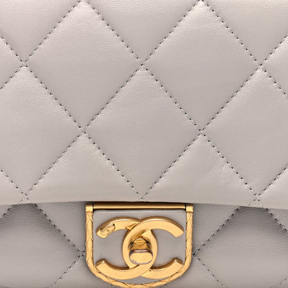 Chanel Lambskin Quilted Mini Flap Grey 8 of 10