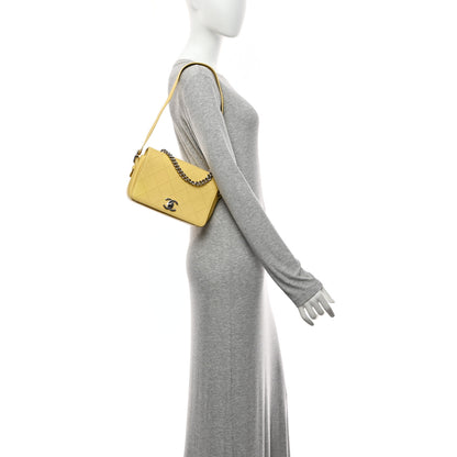 Chanel Calfskin Small Stitched Flap Yellow 2 of 10