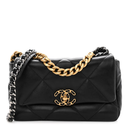 Chanel Lambskin Quilted Medium Chanel 19 Flap Black 1 of 9