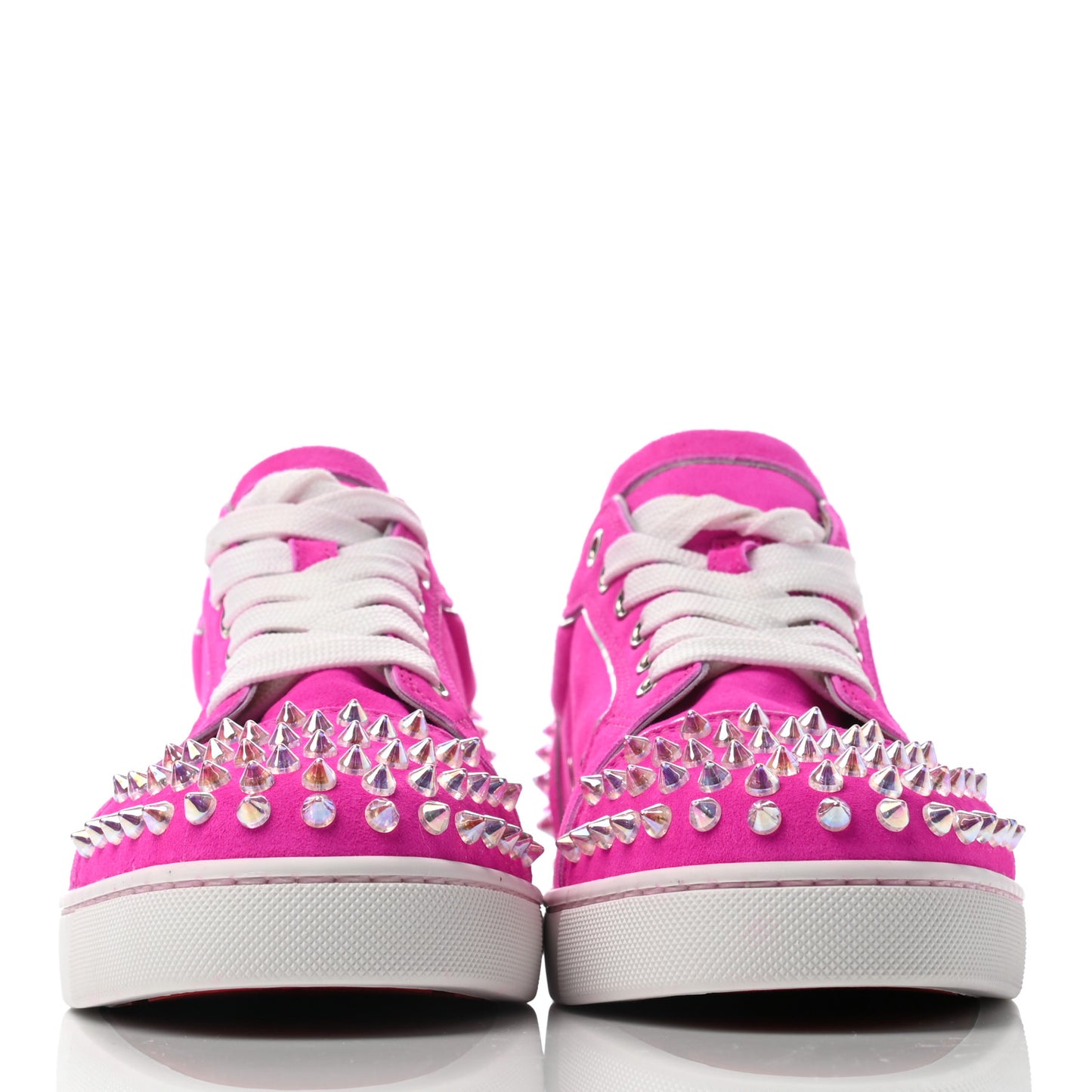 Veau Velours Womens Vieira Spiked Flat Comete Sneakers 40.5 Diva Clear