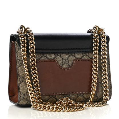 Gucci GG Supreme Monogram Calfskin Small Padlock Shoulder Bag Beige Black Cuir 2 of 16