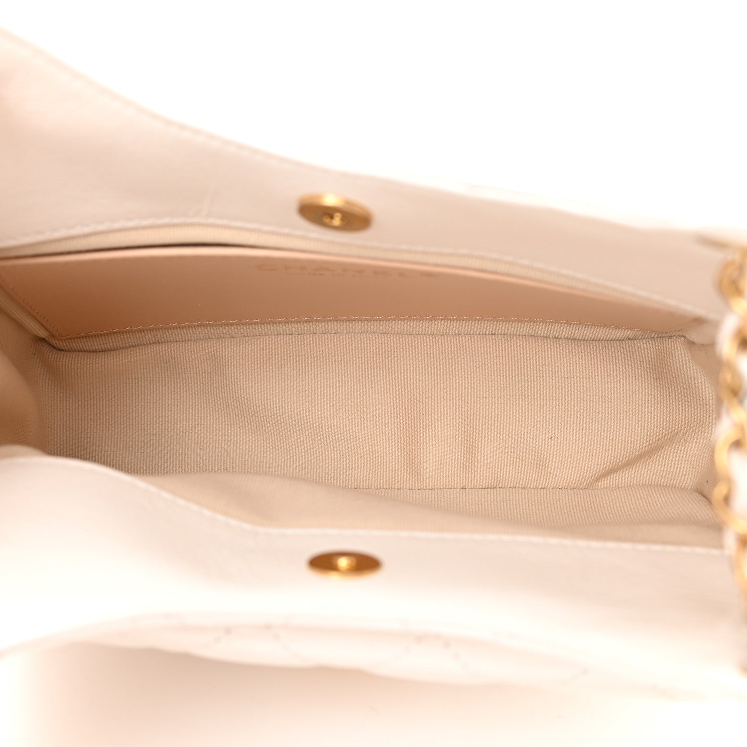 Chanel Shiny Crumpled Calfskin Quilted Small Wavy CC Hobo White 5 of 12