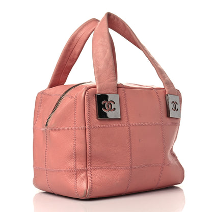 Chanel Caviar Square Stitched Bowler Pink 2 of 14