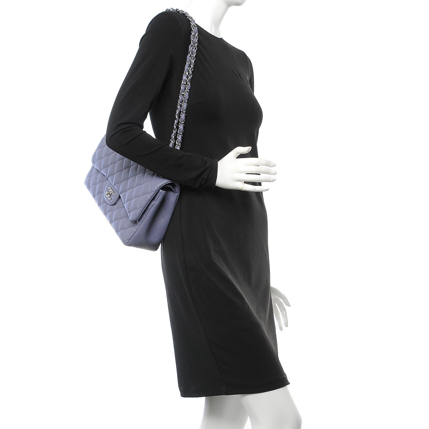 Chanel Lambskin Quilted Jumbo Double Flap Light Purple 2 of 10