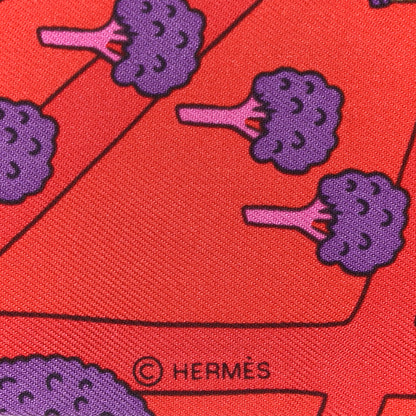 Hermes Silk Les Nouveaux Amoureux de Paris Twilly Rouge Violet Creme 5 of 5