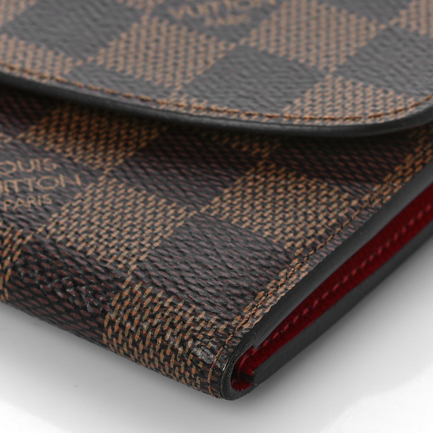 Louis Vuitton Damier Ebene Emilie Wallet Red 8 of 8