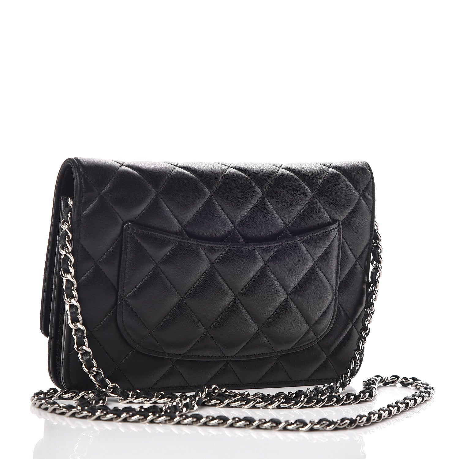 Chanel Lambskin Quilted Wallet On Chain WOC Black 3 of 11