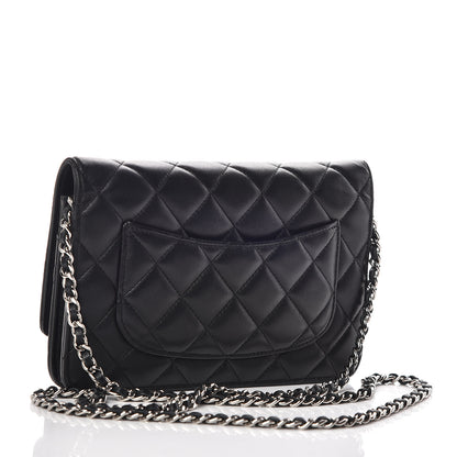 Chanel Lambskin Quilted Wallet On Chain WOC Black 3 of 11