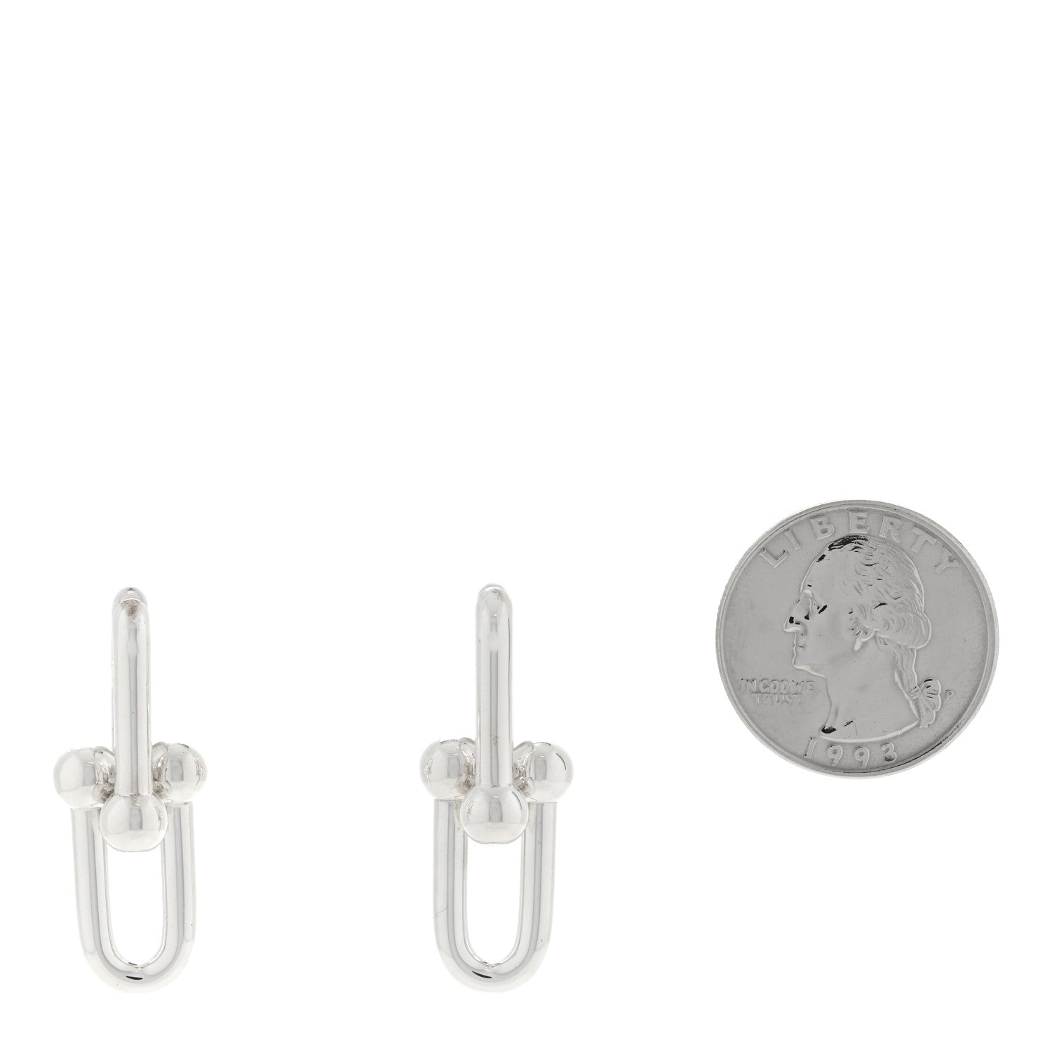 Tiffany Sterling Silver Large HardWear Link Earrings 2 of 5