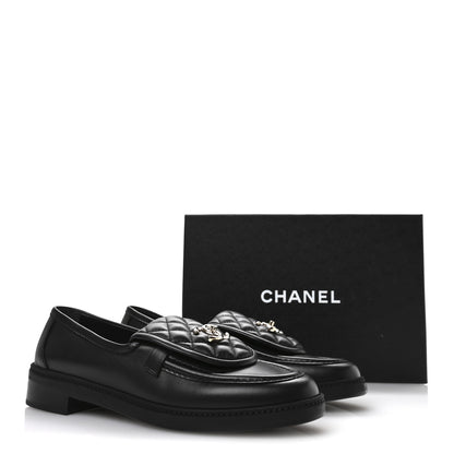 Chanel Lambskin Quilted CC Turnlock Loafers 41 Black 9 of 9