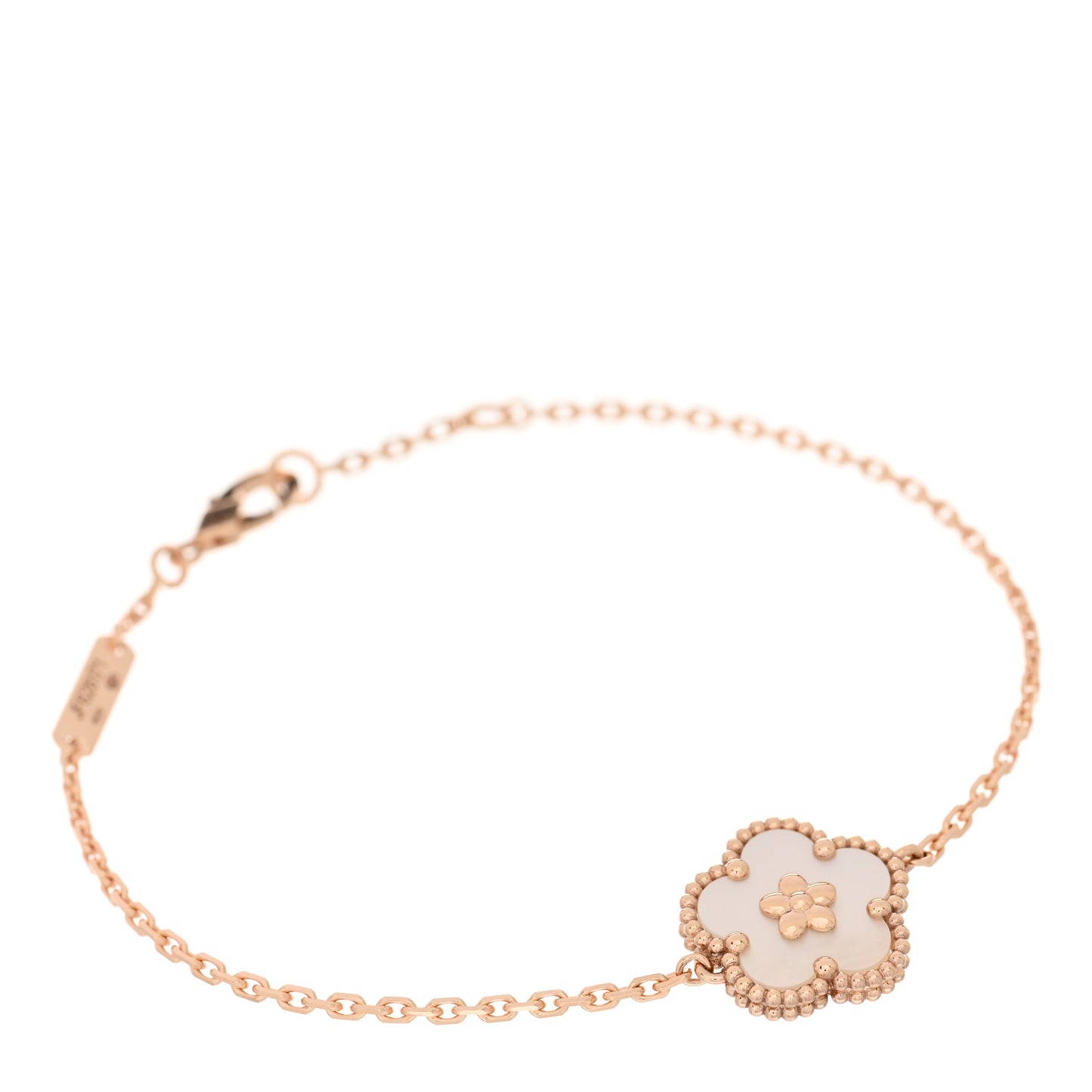 18K Rose Gold Mother Of Pearl Lucky Spring Plum Blossom Bracelet