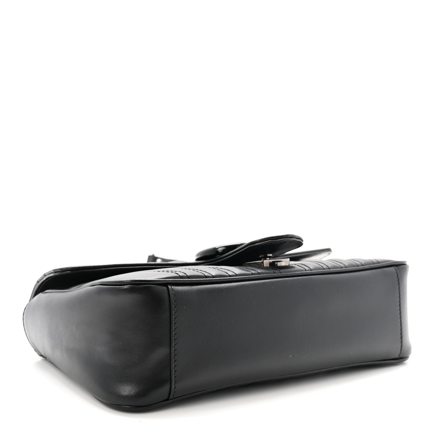 Calfskin Matelasse Monochrome Small GG Marmont Shoulder Bag Black Black