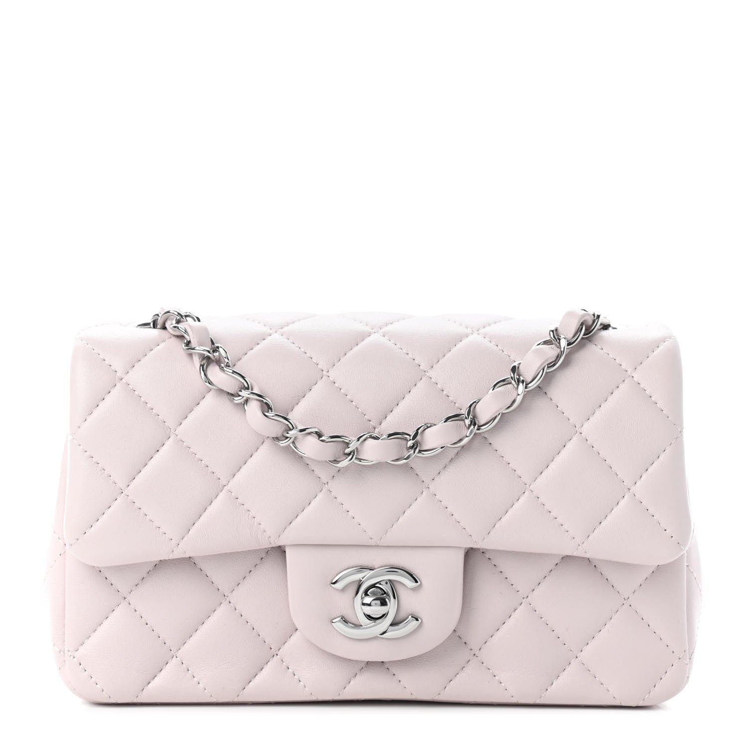 Chanel Lambskin Quilted Mini Rectangular Flap Light Pink 1 of 9
