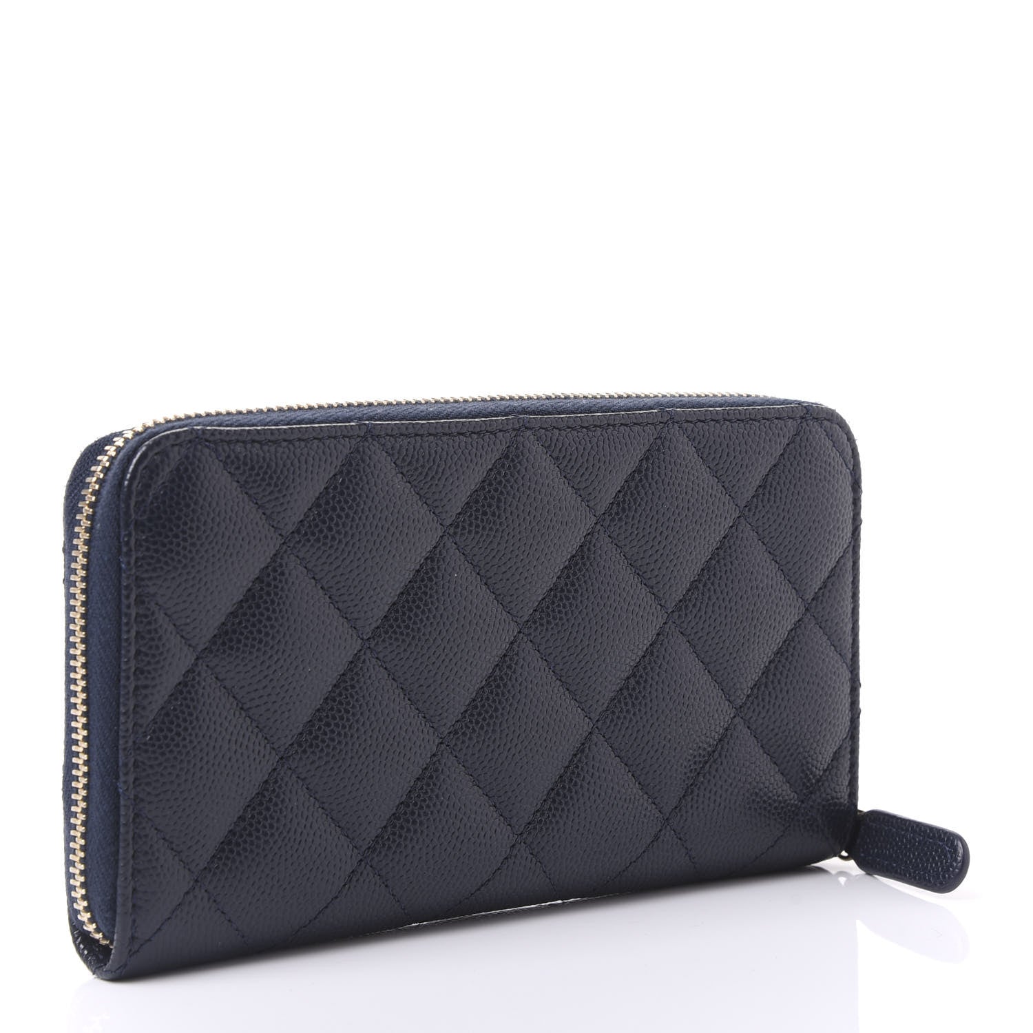 Chanel Caviar Quilted Small Zip Around Wallet Navy 2 of 11