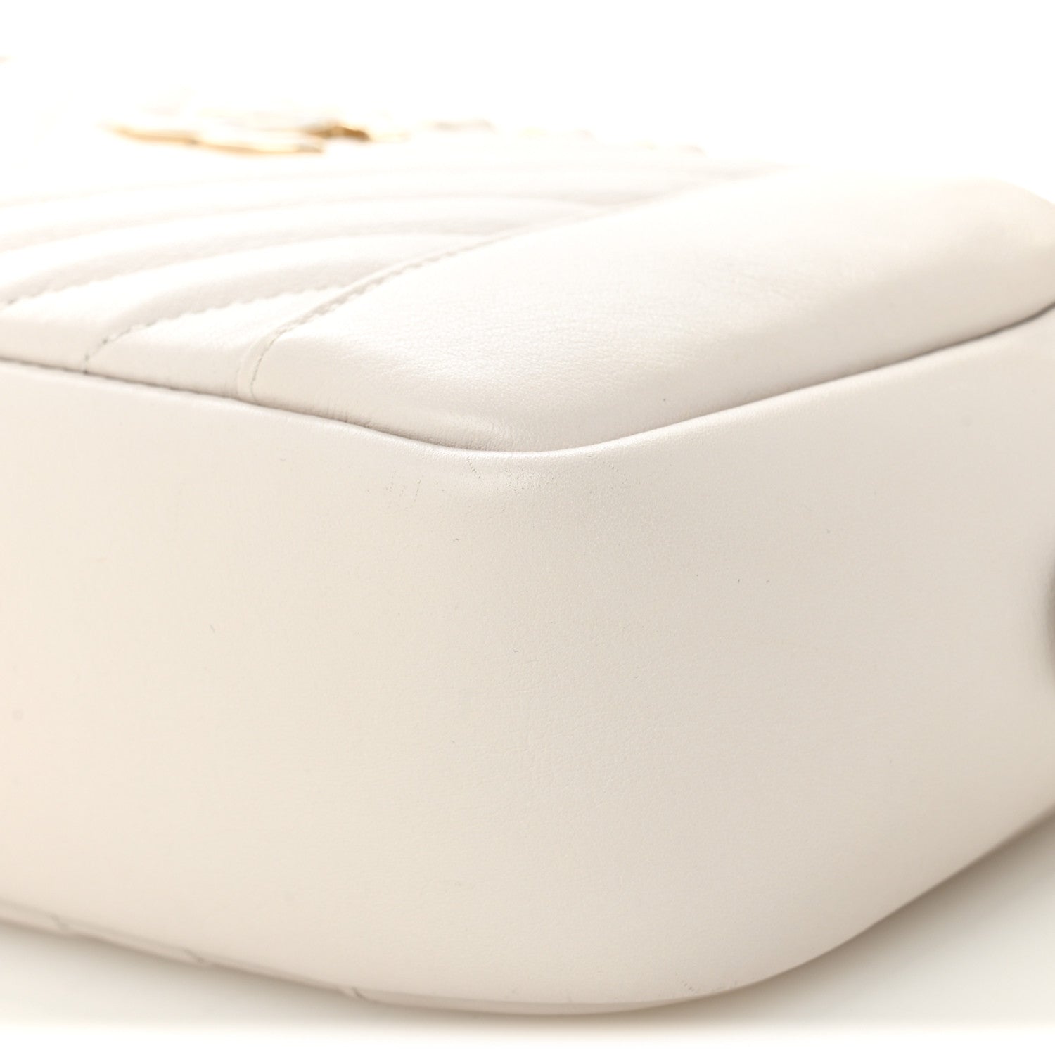 Chanel Calfskin Quilted Daily Chevron Camera Case White 10 of 10