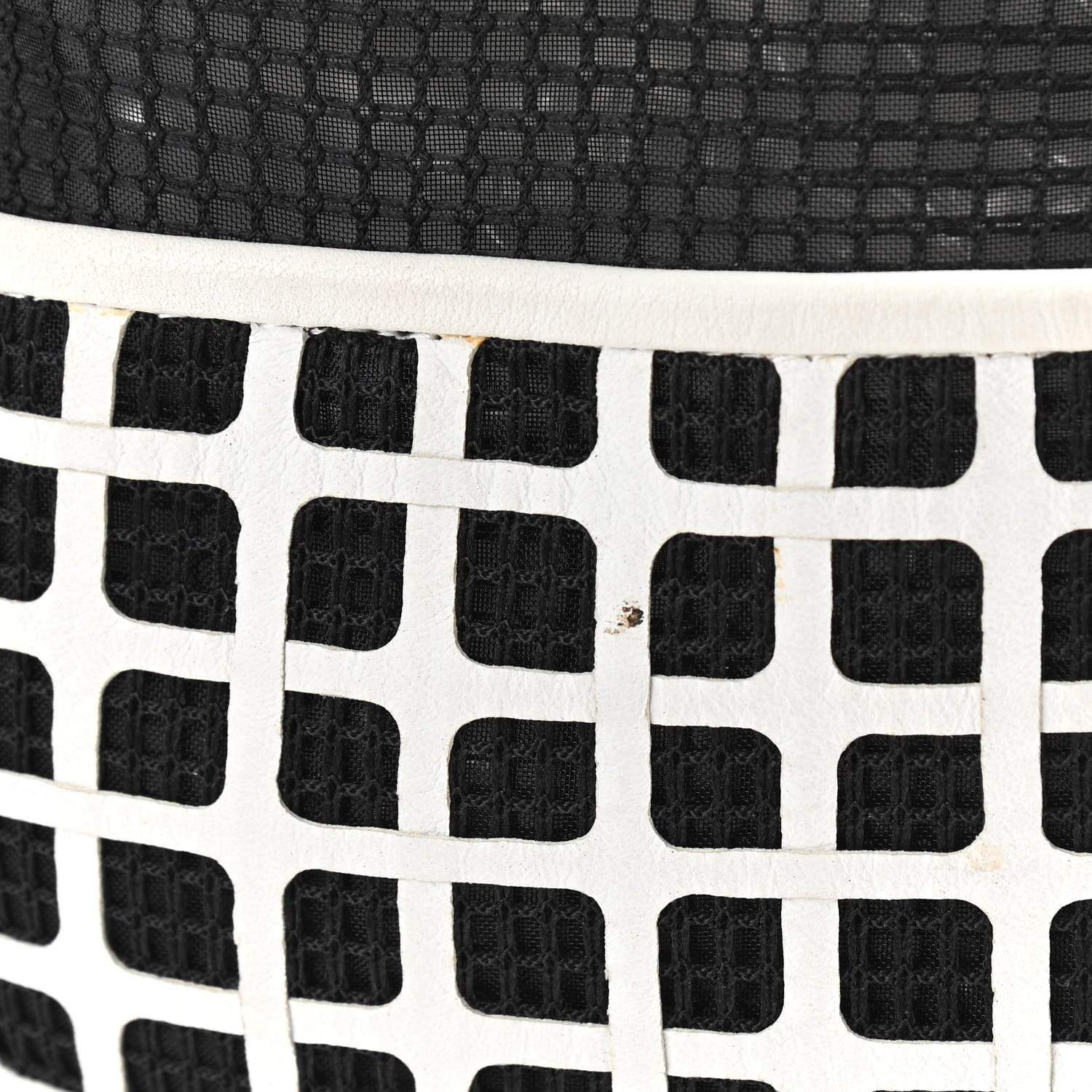 Chanel Calfskin Mesh Chain Bucket Bag Black White 12 of 17
