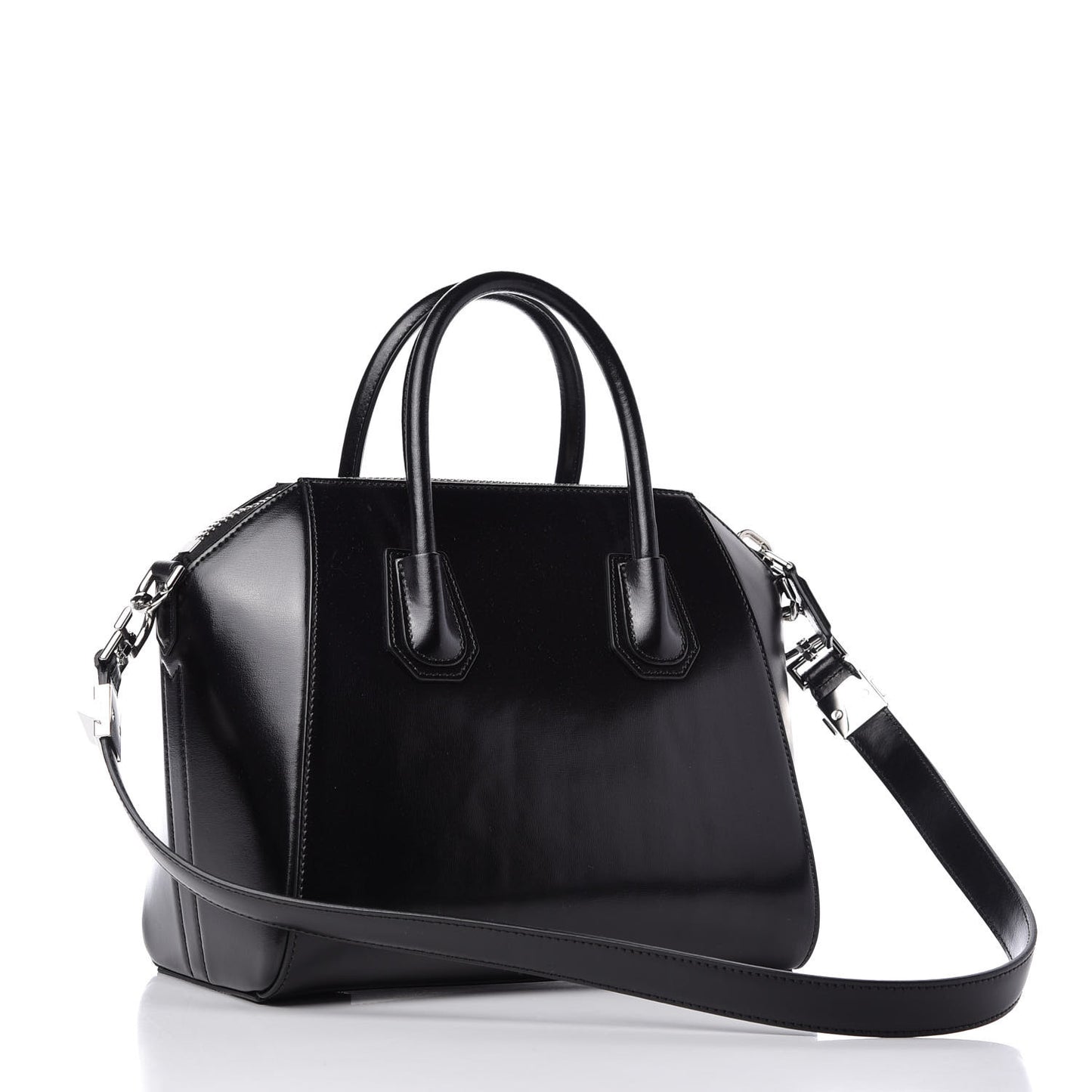 Shiny Lord Calfskin Small Antigona Black
