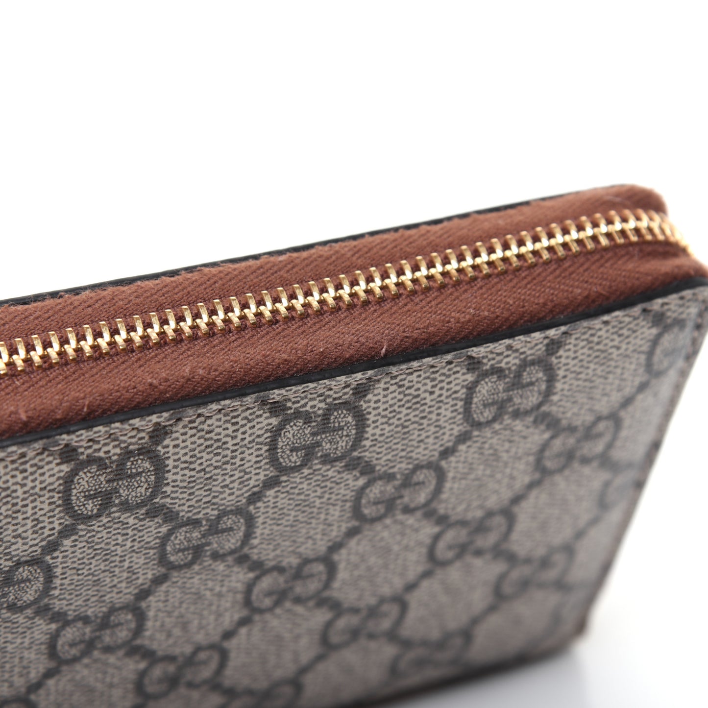 GG Supreme Monogram Cuoio Toscano Zip Around Wallet Beige Ebony Cuir