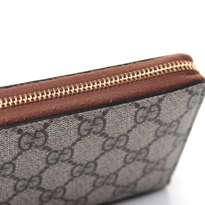 Gucci GG Supreme Monogram Cuoio Toscano Zip Around Wallet Beige Ebony Cuir 11 of 14