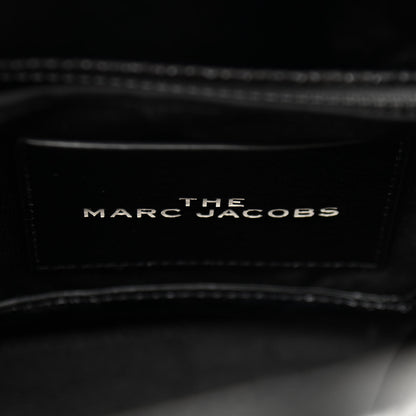 Marc Jacobs Shiny Calfskin Faux Shearling Small The Traveler Tote Bag Black 6 of 10