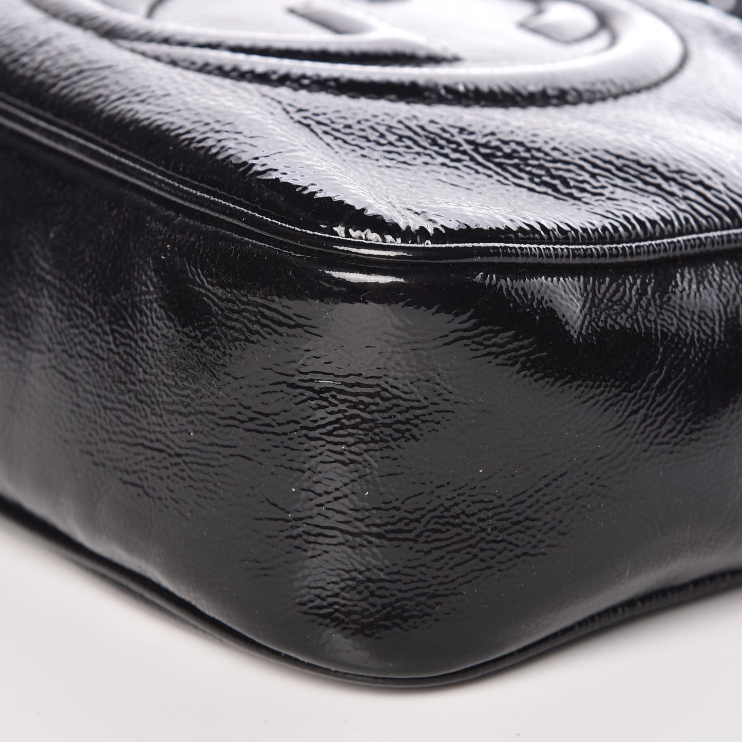 Soft Patent Small Soho Disco Bag Black