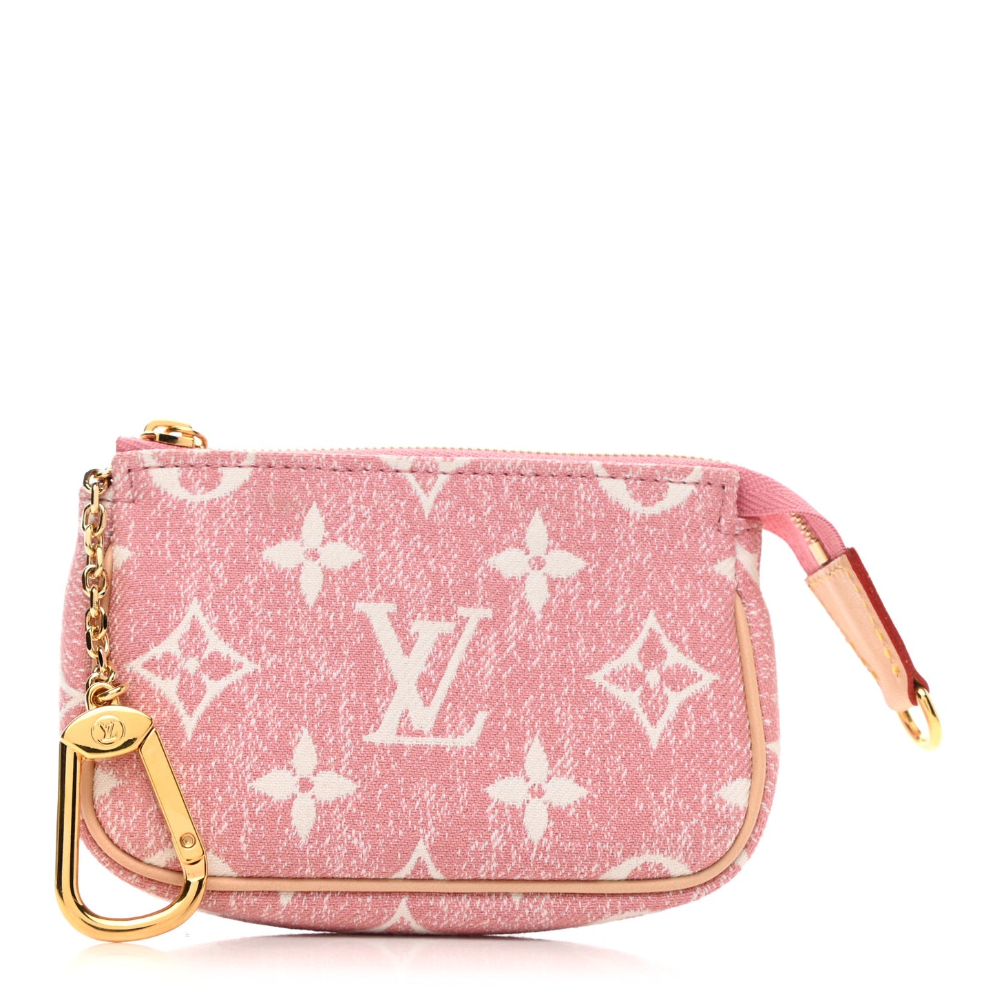 Denim Jacquard Monogram Micro Pochette Accessories Rose