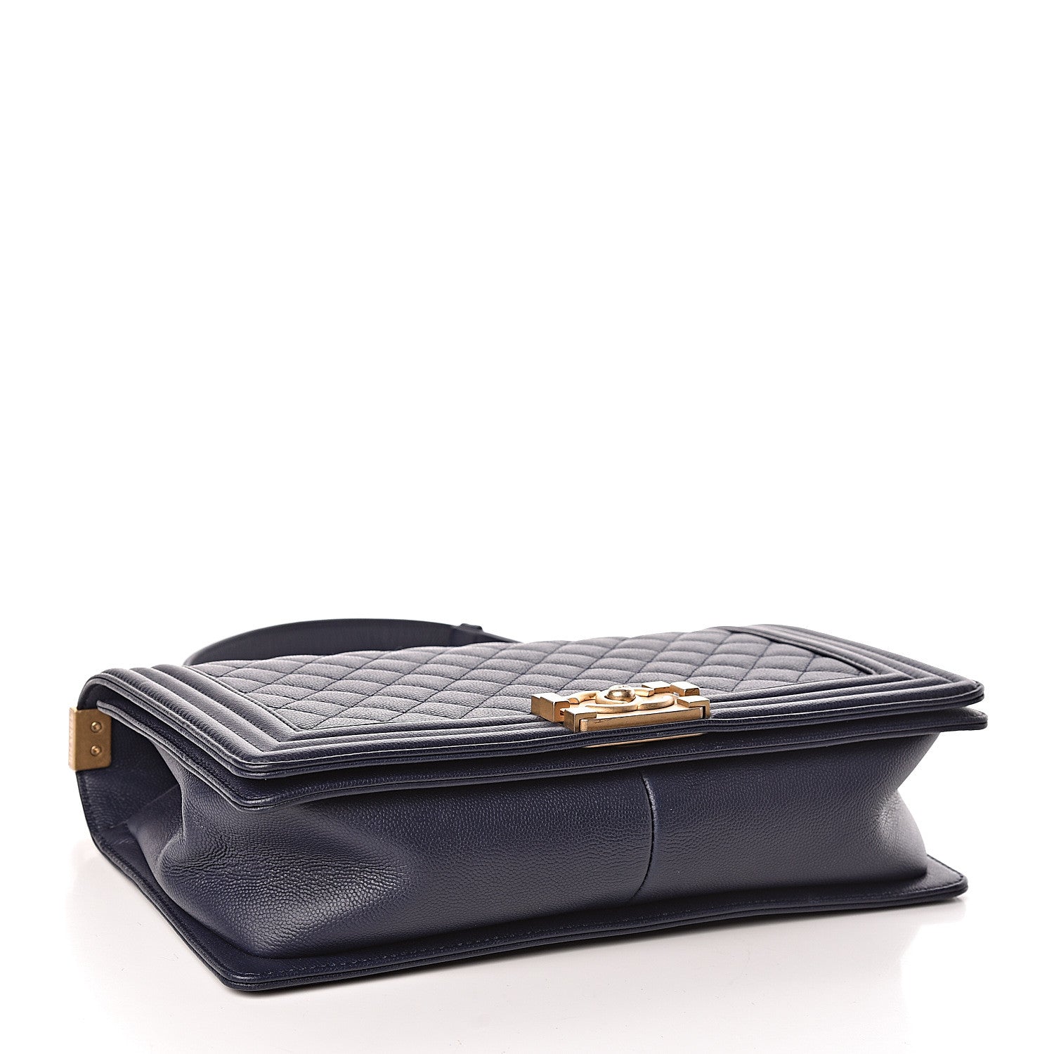 Chanel Caviar Quilted New Medium Boy Flap Dark Navy Blue 4 of 10