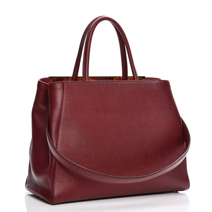 Fendi Vitello Elite Regular 2Jours Tote Rosso Scuro Ciliegia 4 of 11