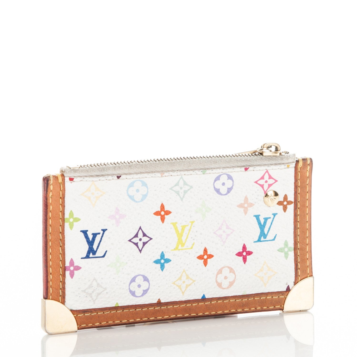 Louis Vuitton Monogram Multicolor Key Pouch White 3 of 6