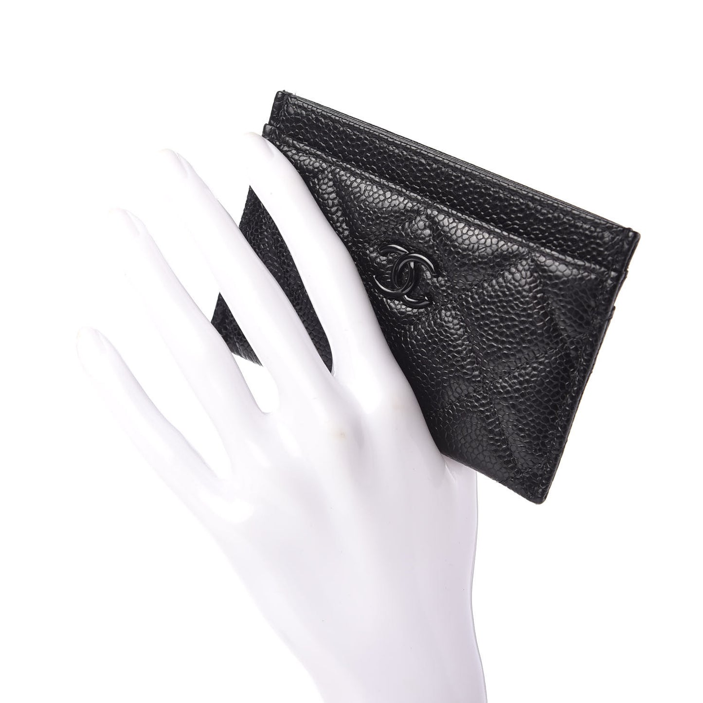Caviar Quilted Incognito Card Holder Black