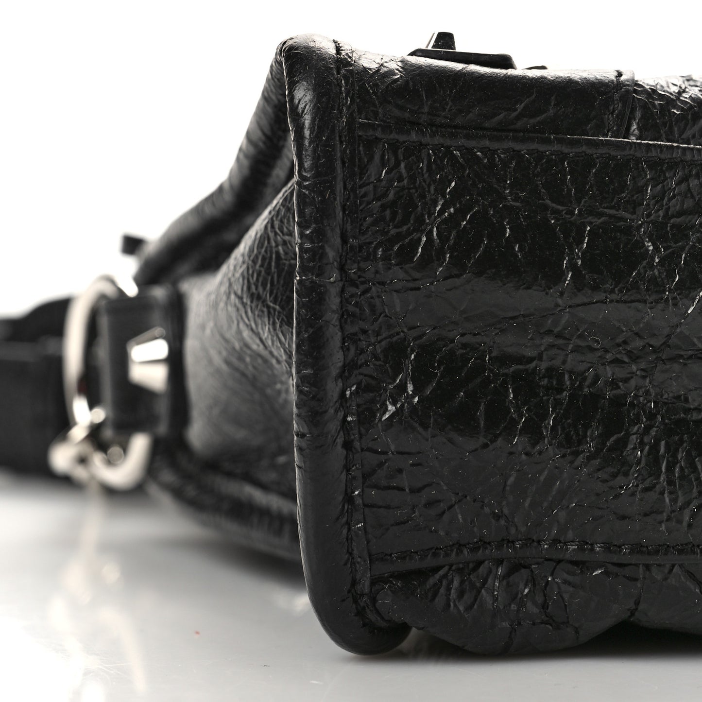 Agneau Classic Silver Hardware Mini City Black
