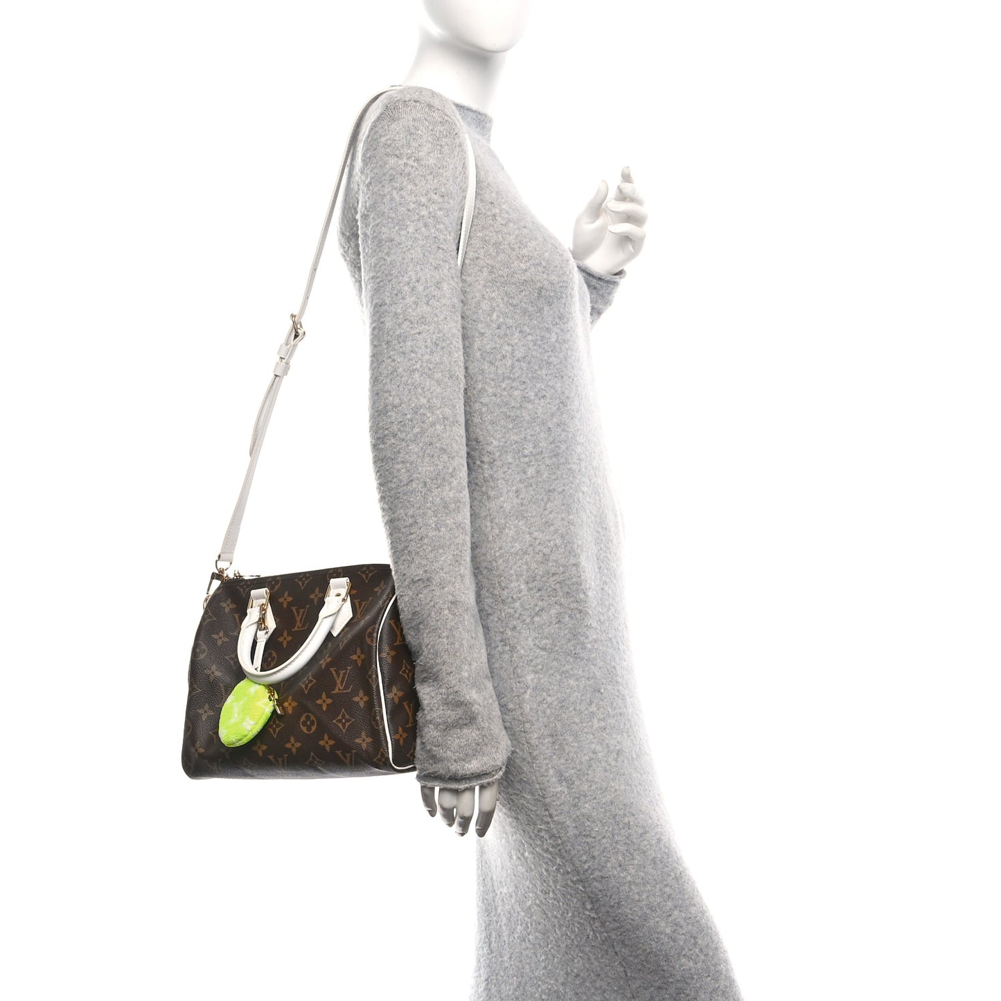 Monogram LV Match Speedy Bandouliere 25 White
