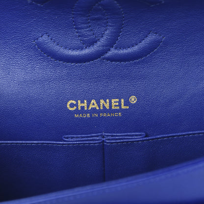 Chanel Lambskin Quilted Medium Double Flap Blue 8 of 14
