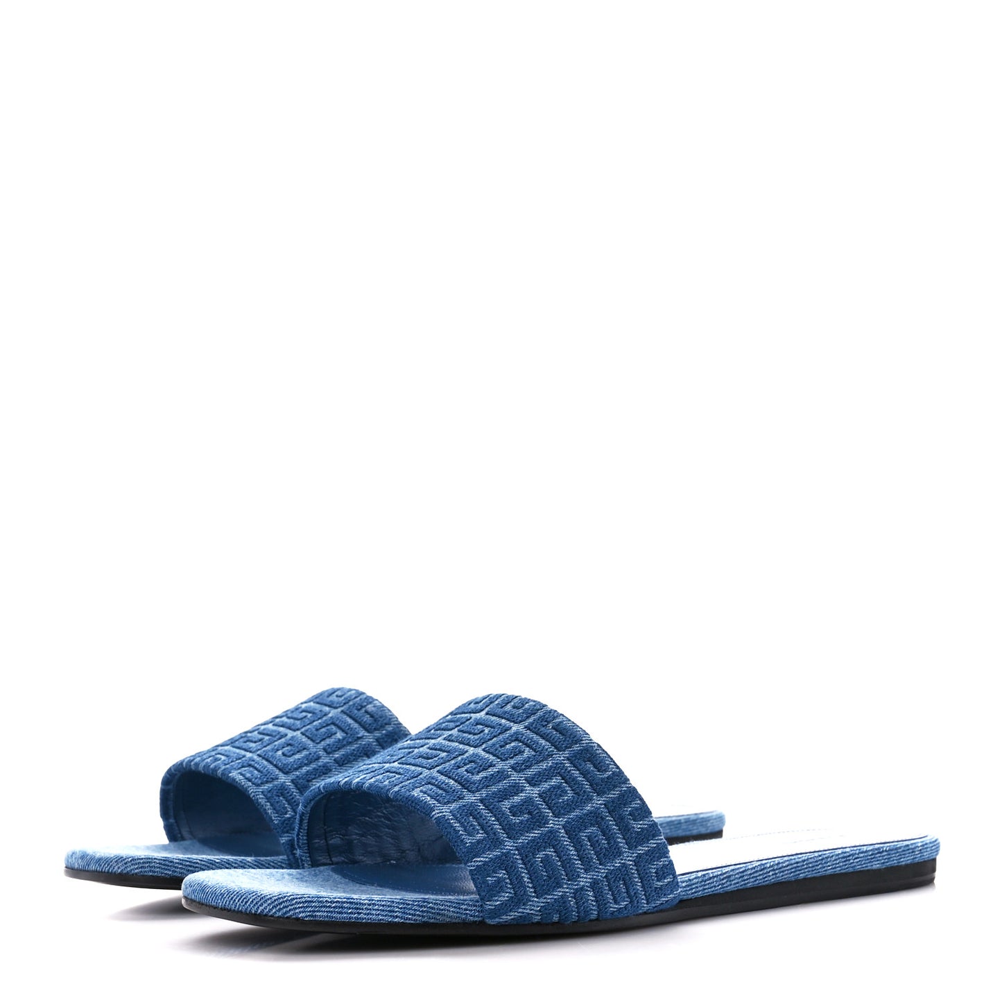 Jacquard 4G Logo Mule Slide Sandals 39.5 Denim Blue