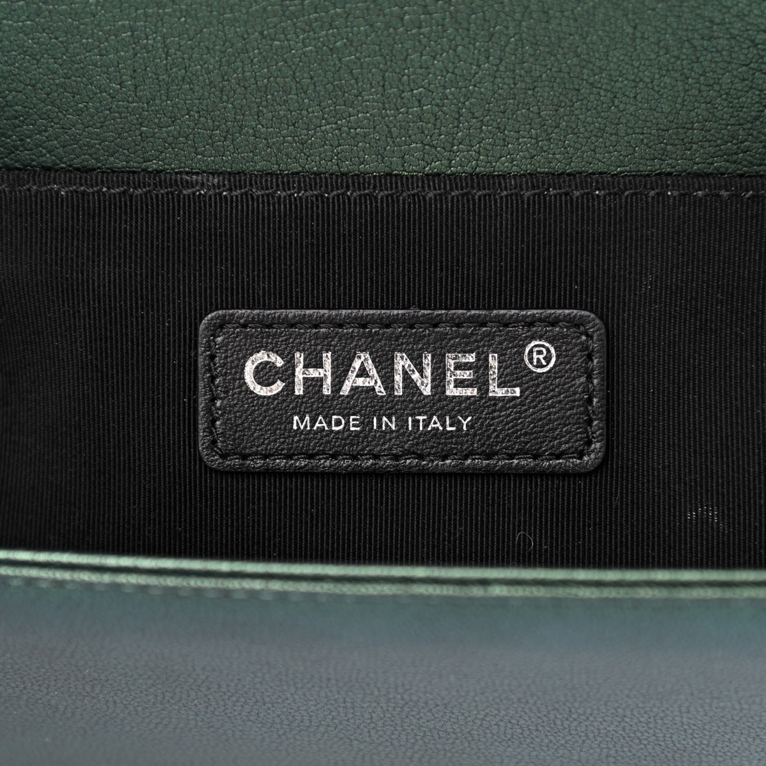 Chanel Iridescent Goatskin Quilted Medium Boy Flap Green 6 of 11