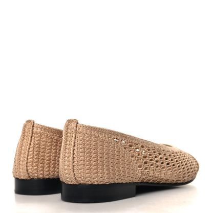 Chanel Raffia Cap Toe Ballerina Flats 37 Beige 5 of 9