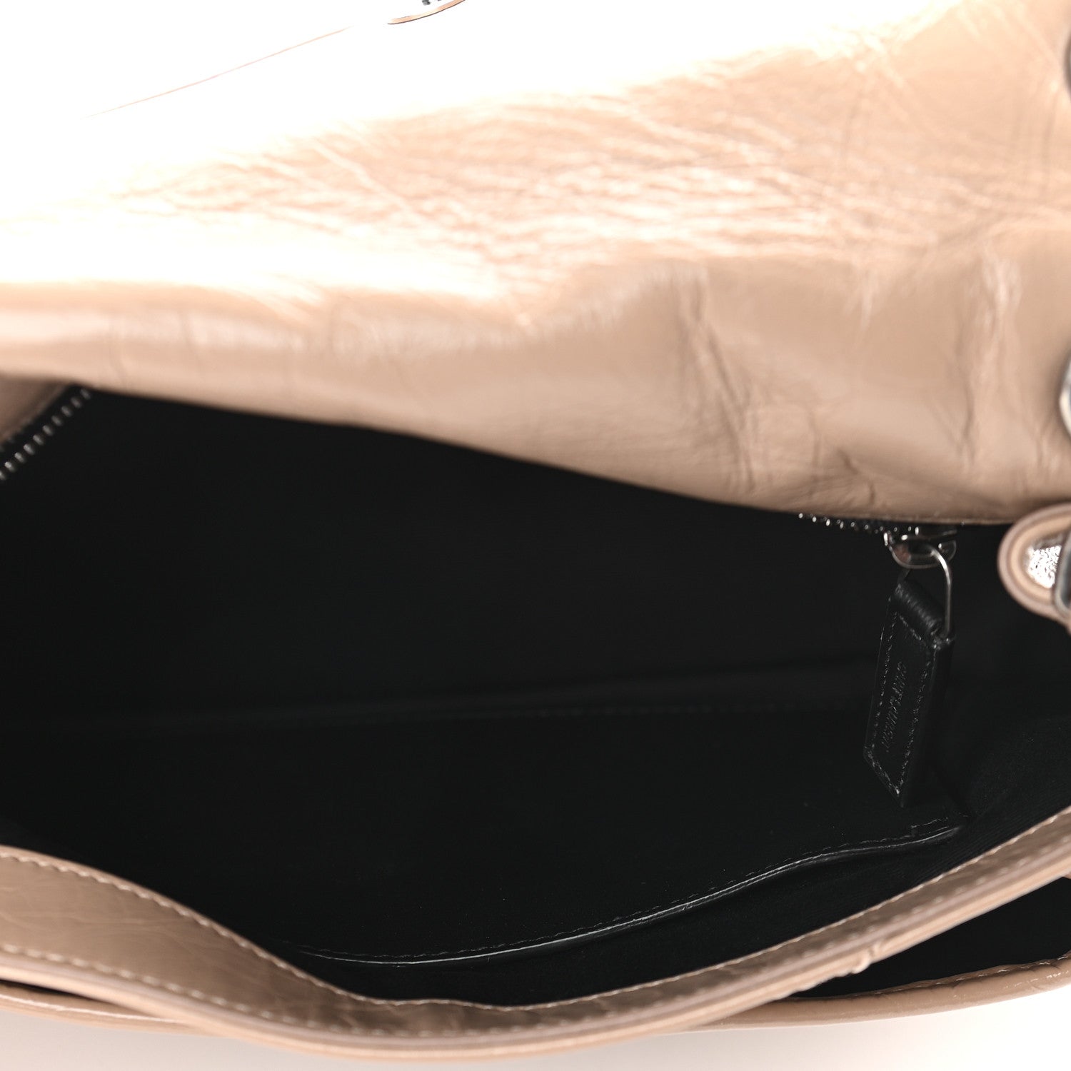 Saint Laurent Crinkled Calfskin Matelasse Monogram Medium Niki Chain Satchel Natural Tan 5 of 9