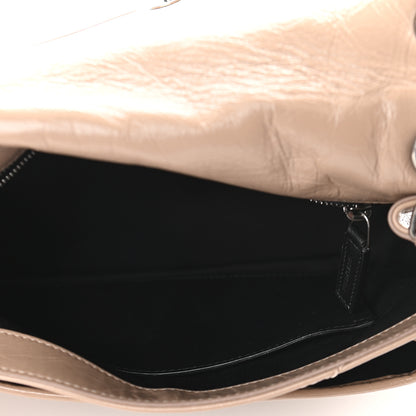 Saint Laurent Crinkled Calfskin Matelasse Monogram Medium Niki Chain Satchel Natural Tan 5 of 9