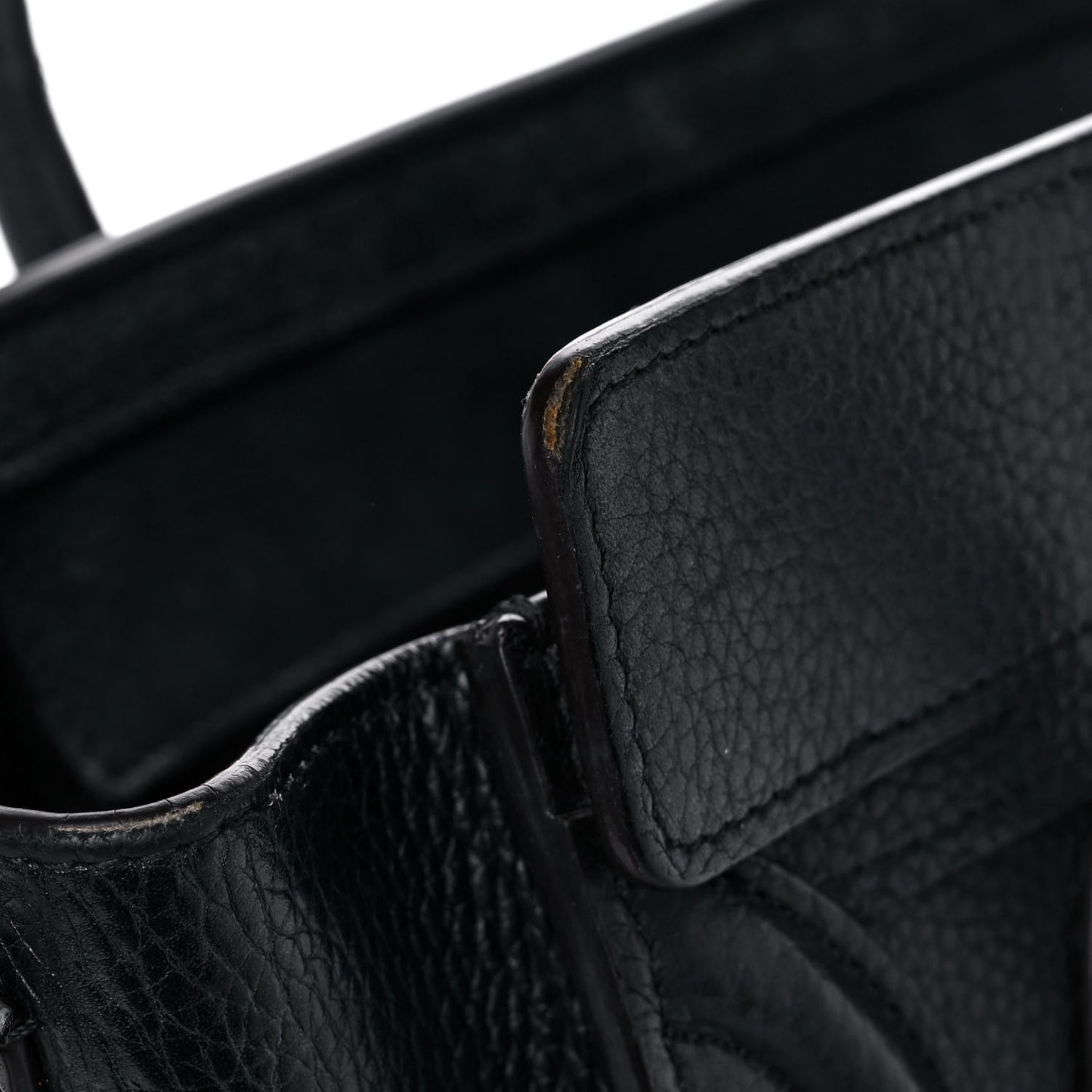 Drummed Calfskin Nano Luggage Black