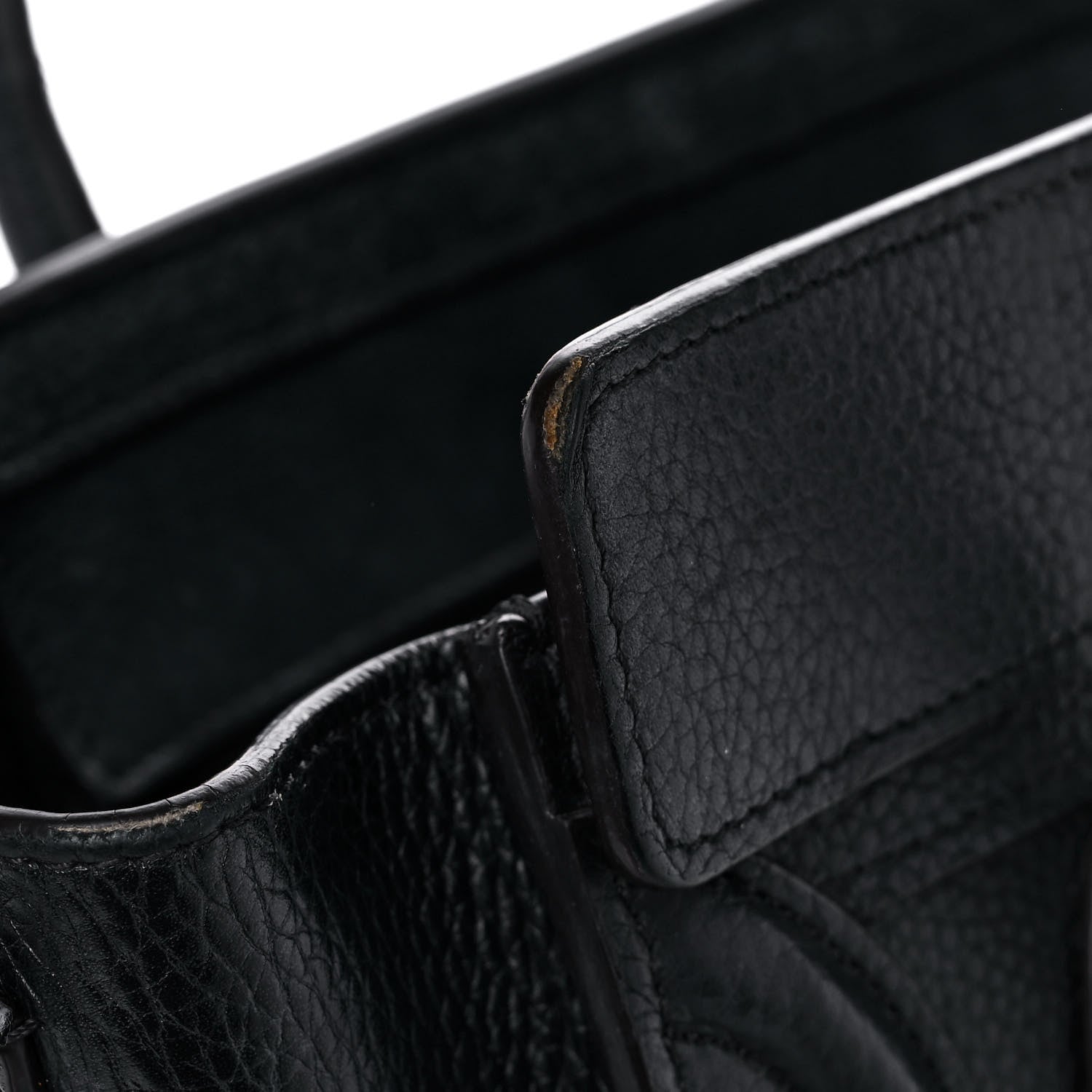 Celine Drummed Calfskin Nano Luggage Black 16 of 17